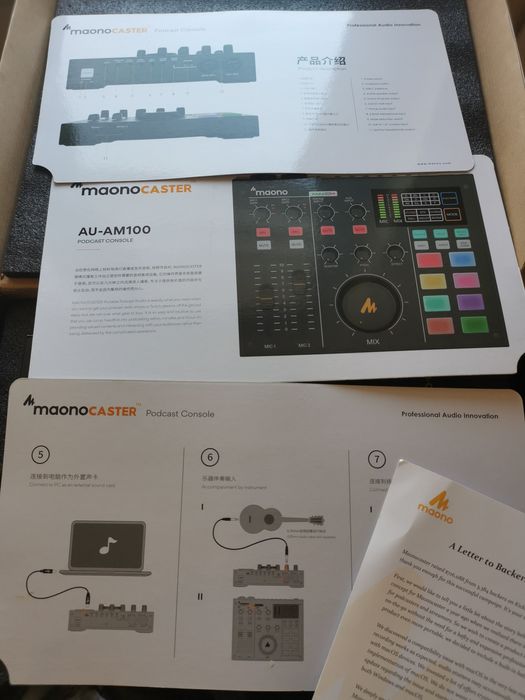 Konsola podcastowa MaonoCaster + 2 mikrofony + 2x słuchawki