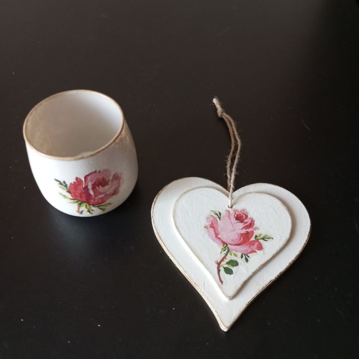 ręcznie ozdabiana zawieszka i świecznik na tealigty-styl retro vintage