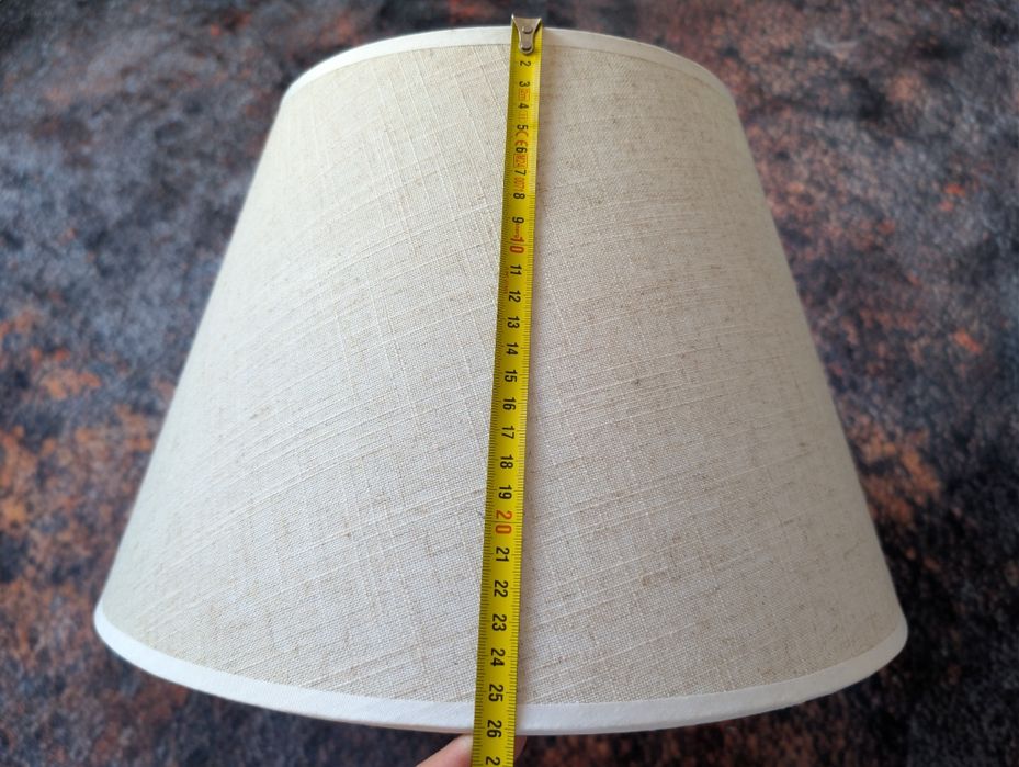 Abażur klosz lampy 40 stożek beż len materiał tkanina boho