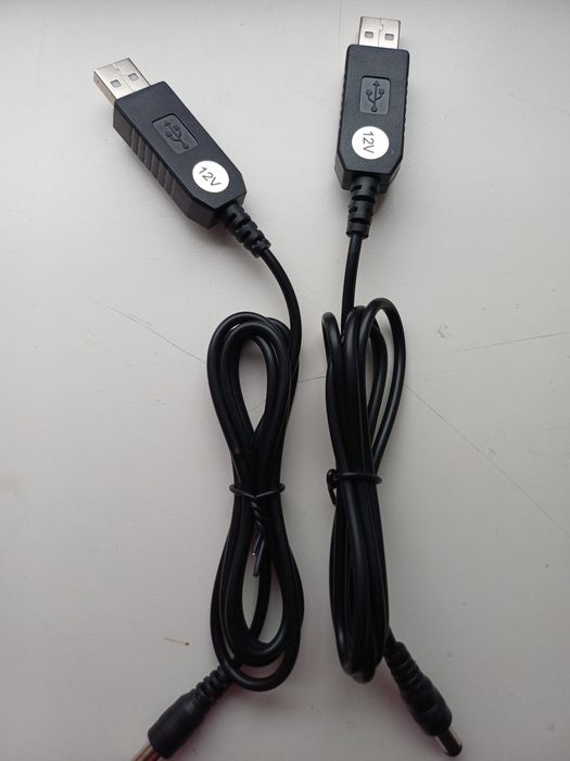 Кабель Power Boost cable USB - DC 5.5x2.1 12V 1 м чорний