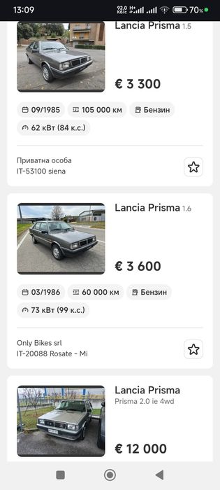 Lancia Prisma .  Продам автомобіль.