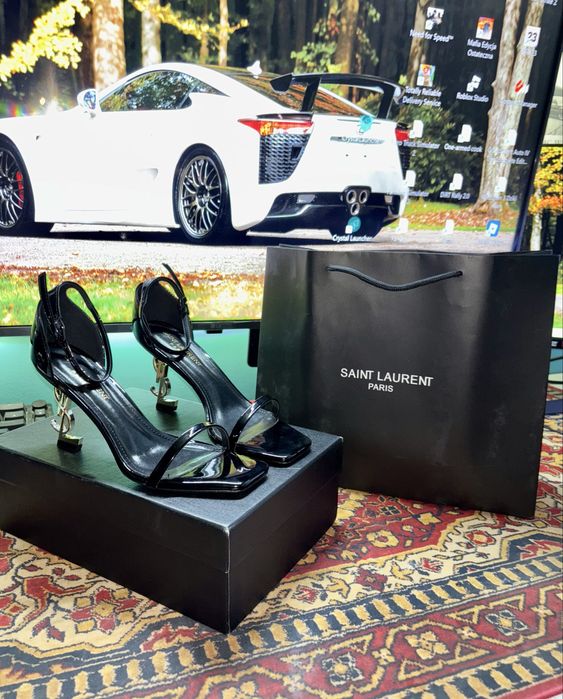 Nowe Szpilki YSL Czarne Rozmiar 38