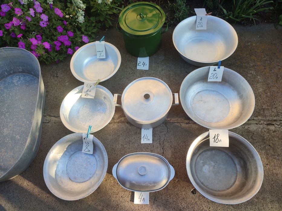 Алюминиевый таз 8, 18, 20 л, кастрюля 14 л,24л, корыто,балея,утятницал