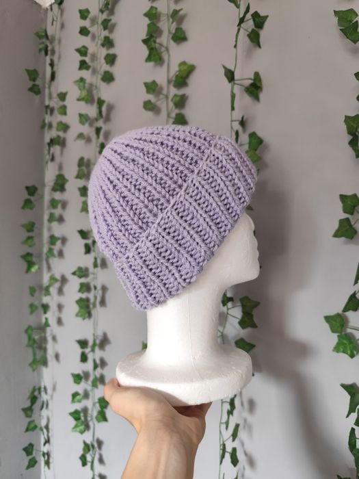 Fioletowa czapka zimowa beanie