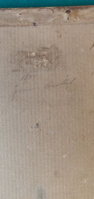 Bordado sec XIX, moldura de época