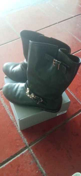 Botas sra preta 38 pele