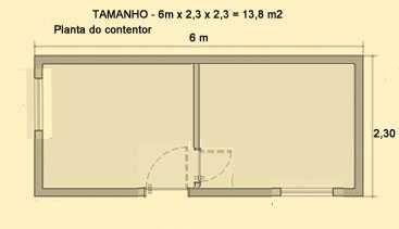 Contentor modular de 6m - escritório ou arrumos