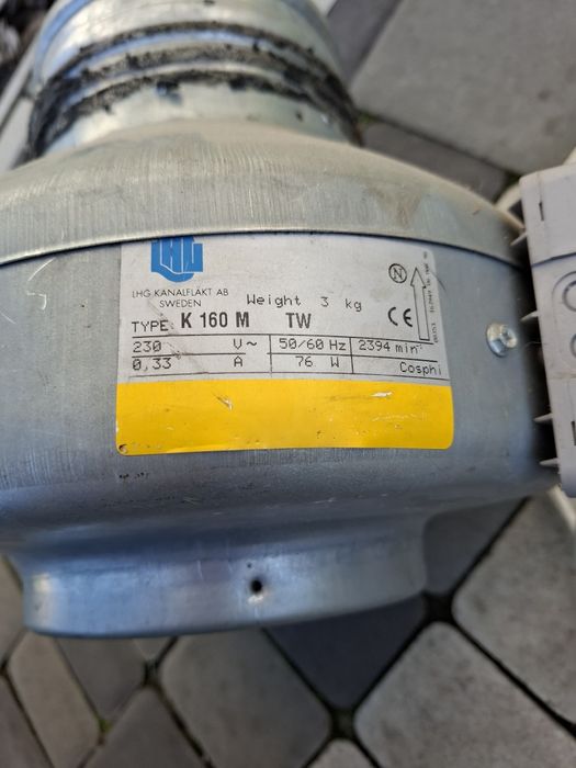 Канальний вентилятор LHG Kanalfläkt AB К 160 М