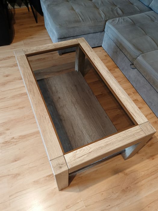 Szklany stolik dąb Sonoma 64x106