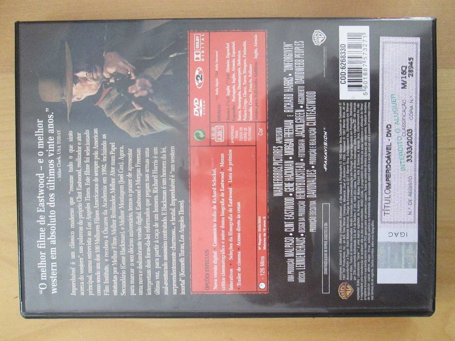 Imperdoável, com Clint Eastwood, Gene Hackman, Morgan Freeman