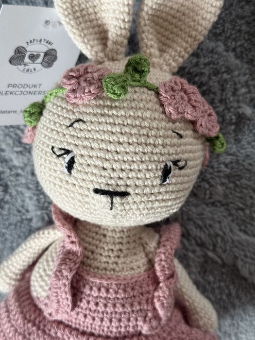 Szydelkowa przytulanka kroliczek - 100% bawelna - handmade
