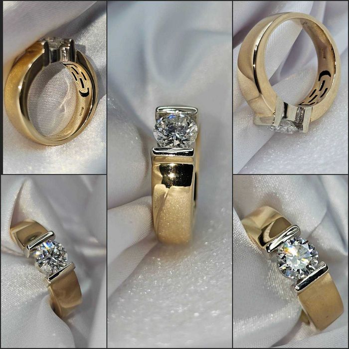 Каблучка із червоного золота з діамантом 0,939 ct