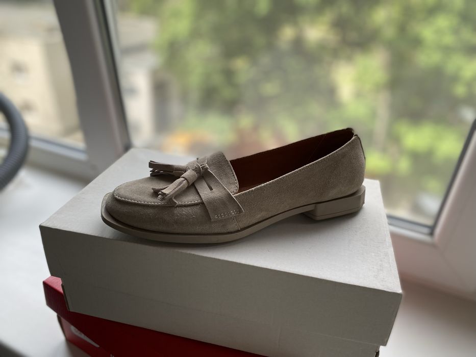 Балетки бежеві замшеві