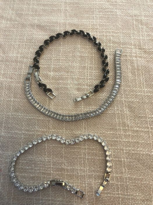 Bransoletka z cyrkoniami srebrna