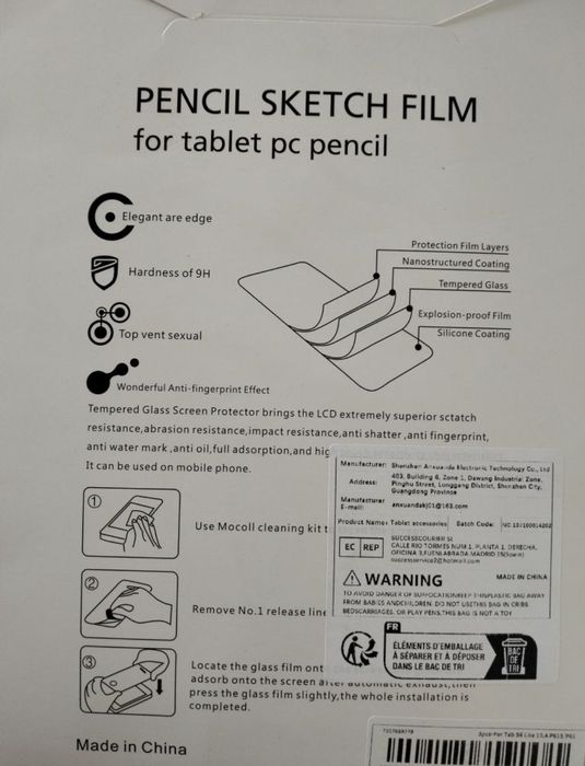 2 Películas protetoras "Pencil Sketch Film" para Tablet Samsung S6 Lit