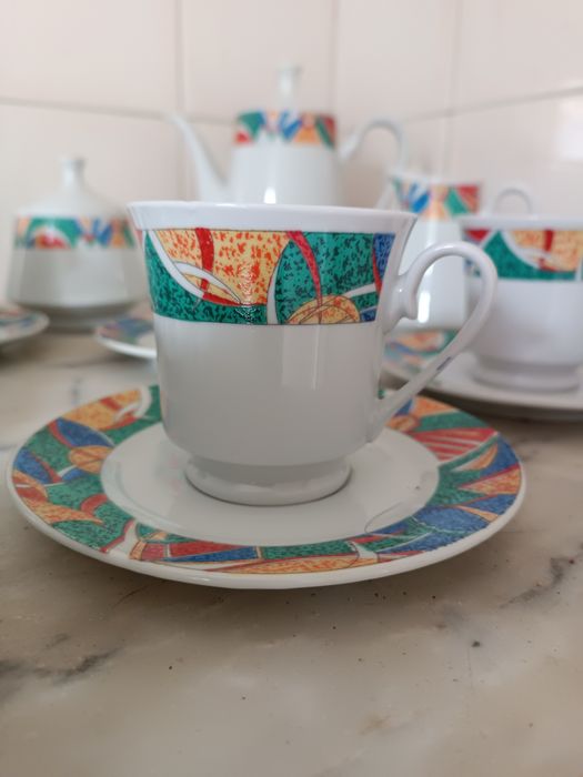 Conjunto de chá em porcelana