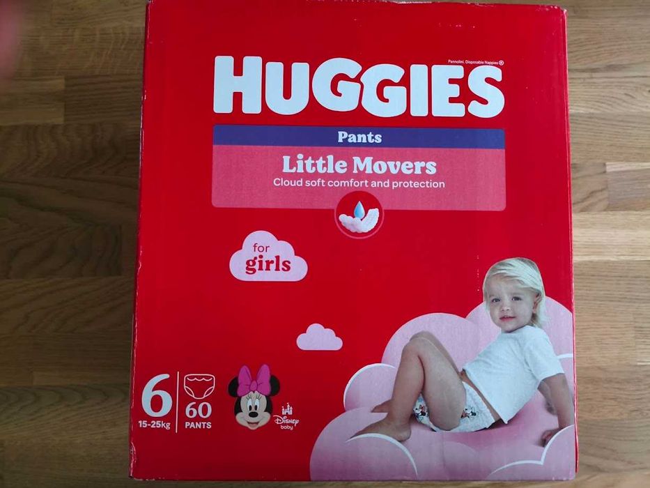 Підгузки Huggies Pants Little Movers 6 (15–25 кг) для дівчаток, 60 шт