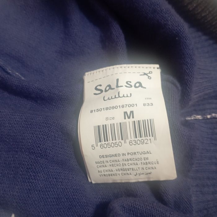 Malha  azul marinho com letras branca, Salsa Jeans