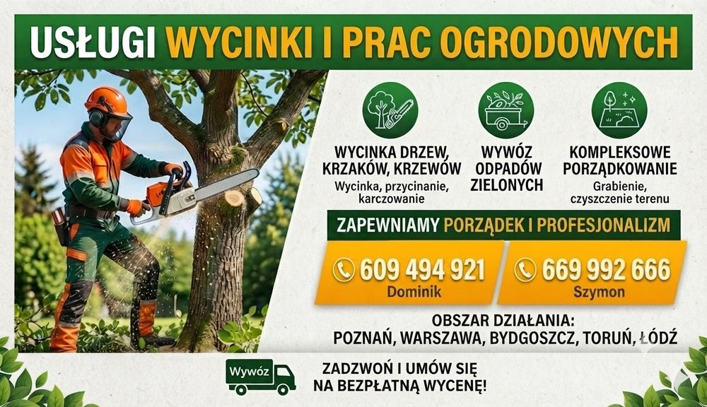 Usługi ogrodnicze wycinki drzew krzaków i prac ogrodowych