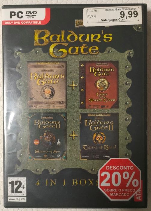 Baldur's Gate Jogo PC 4 DVDs