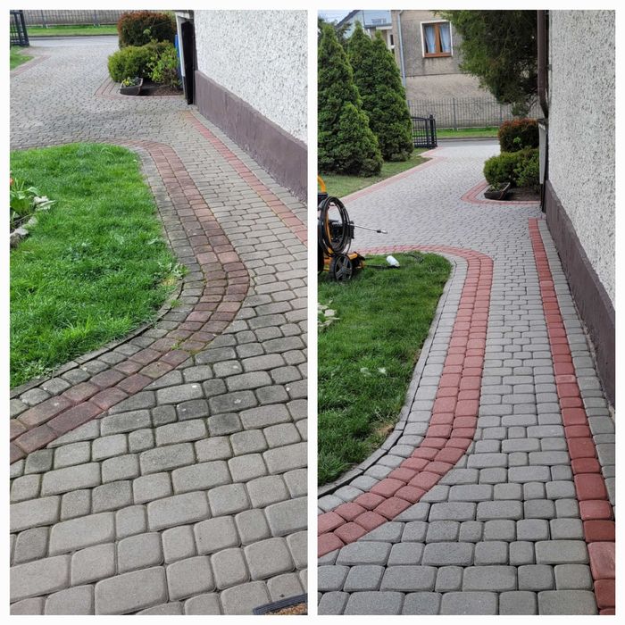 Mycie i Malowanie kostki brukowej elewacji dachów