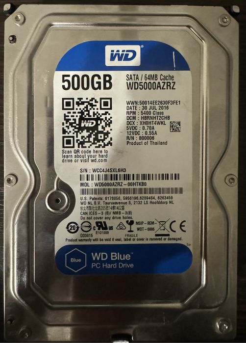 Жесткий диск 500 ГБ WD для ПК, 3.5