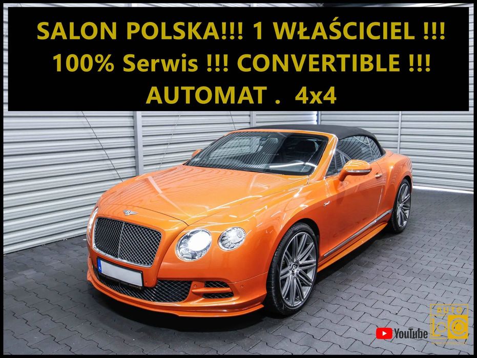 Bentley Continental GT SALON Polska + 100% Serwis + CONVERTIBLE + AUTOMAT + 4x4 !!!