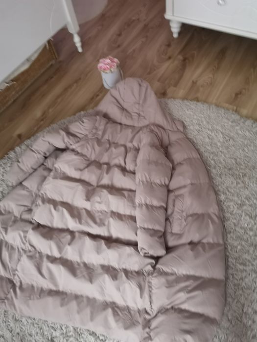 Płaszcz długi zimowy 2w1 ocieplany puchowy kurtka Długa ciepła na zimę