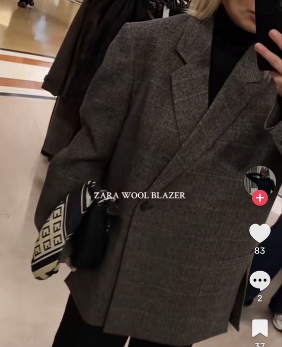 Пиджак жакет Zara шерсть оверсайз