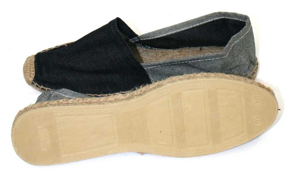 Klasyczne espadryle męskie płócienne na sznurkowej podeszwie jeans 45
