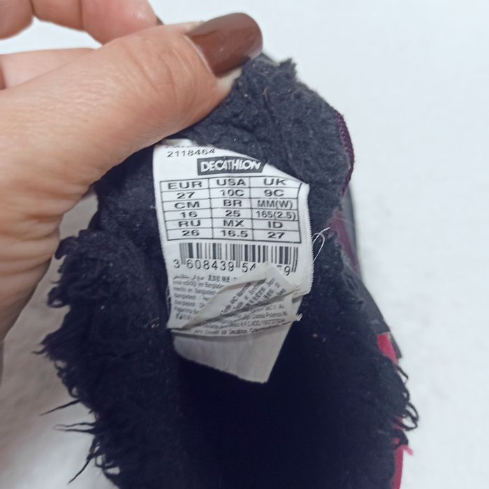 DECATHLON Утеплені черевички для дівчинки, 27 розмір, устілка 17.5 см