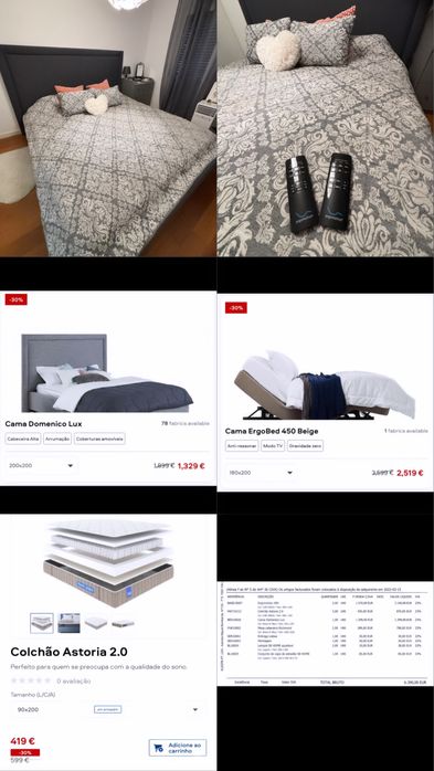 Cama ErgoBed solteiro 450 Beige com colchão