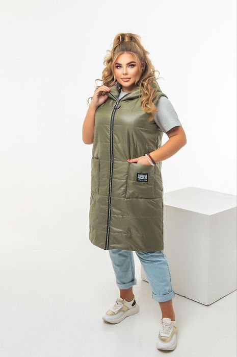 Женская удлинённая жилетка, жилет больших размеров. 52-62р