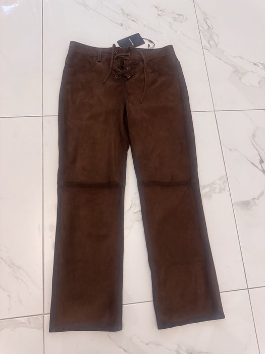 Замшевые брюки Massimo Dutti