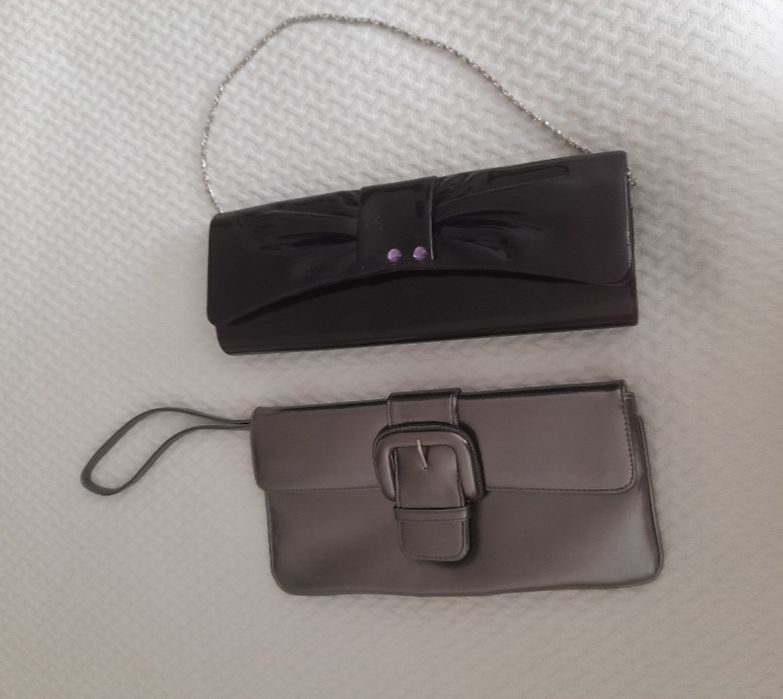 Pochetes prateada e roxa