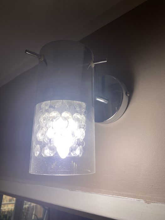 Lampa pojedyncza z kryształkami