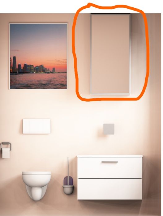 Szafka wisząca łazienkowa z lustrzanym frontem