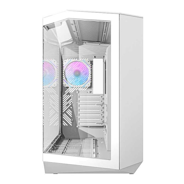Obudowa DARKFLASH DY470 Biała – NOWA, Back-Connect, bez wentylatorów