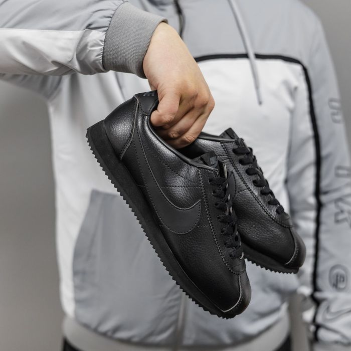 Кросівки Nike Cortez All Black premium | Кроссовки Найк чоловічі жіночі