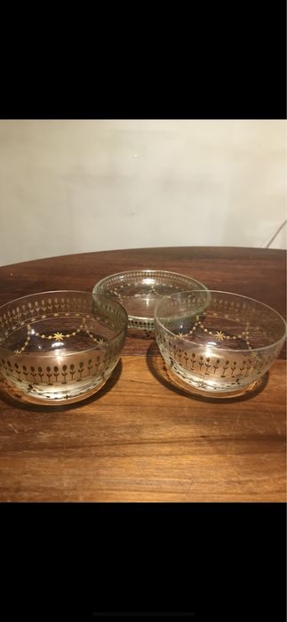 Conjuntos taças / saladeiras / fruteiras antigas vidro e cristal