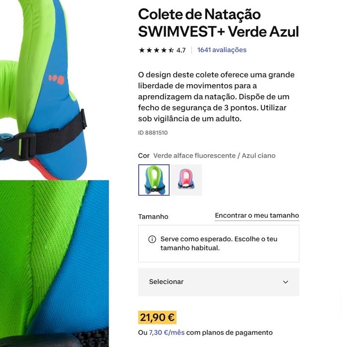 Coletes de natação