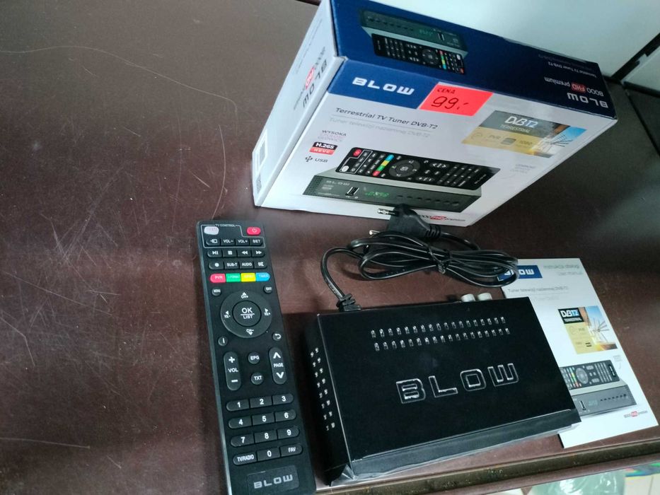 yuner dekoder DVB-T2 TV naziemnej H.265 HEVC FULL HD USB hdmi pilot ba