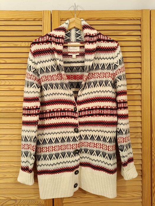 Wełniany sweter, wzorzysty,na sesję. Wool, wełna. 40