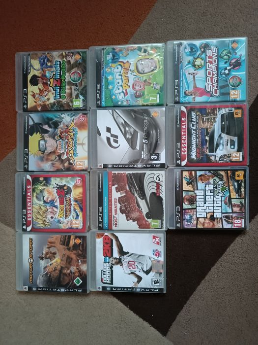 PS3 (PlayStation 3) with 2 Controllers, 35 Games, Move Controllers and Steering Wheel64584648234242123