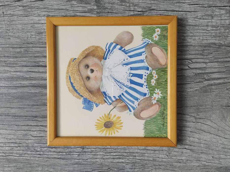 Renate Holzner obrazki druk artystyczny miś chłopiec dziewczynka 20x20