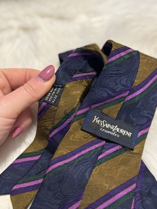 Yves Saint Laurent oryginalny krawat meski vintage YSL