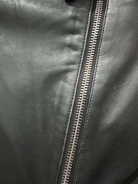 Жіноча шкіряна дублянка з натуральним хутром