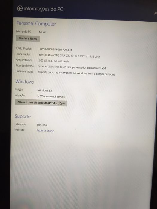 Tablets Windows
Toshiba WT8-A-102 32GB 8" W8, B