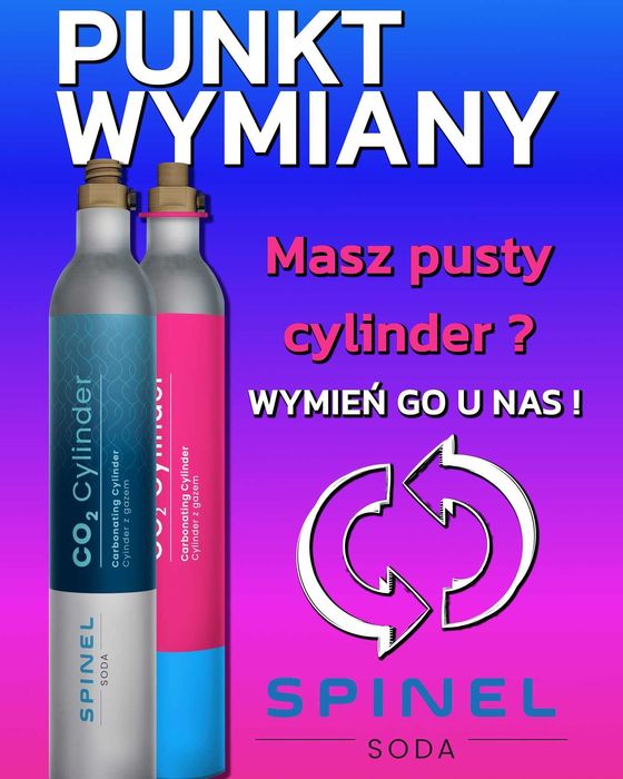 SIEDLCE Punkt wymiany butli naboju CO2 Sodastream Soda stream cylinder