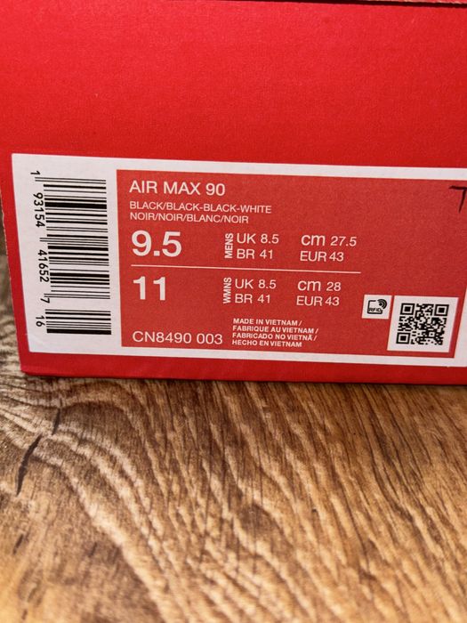НОВИНКА! Оригінальні Кросівки Nike Air Max 90 Black (43) (CN8490-003)
